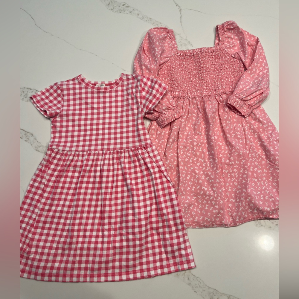 Crewcuts Pink Gingham and Floral Kids Dresses